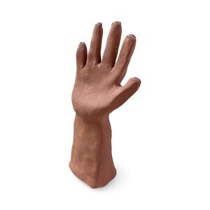Terracotta Hand Sculpture Handmade Child Size Unglazed Pottery
